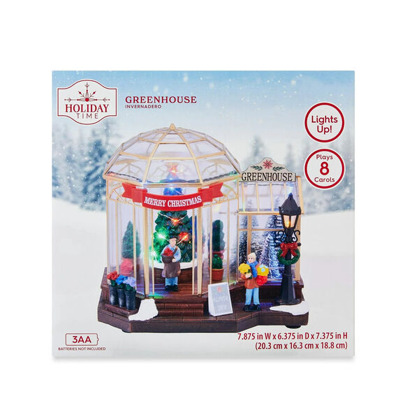 NEW Holiday Time Greenhouse Christmas Village 010146 Plays Music Lights Festive - Picture 2 of 5